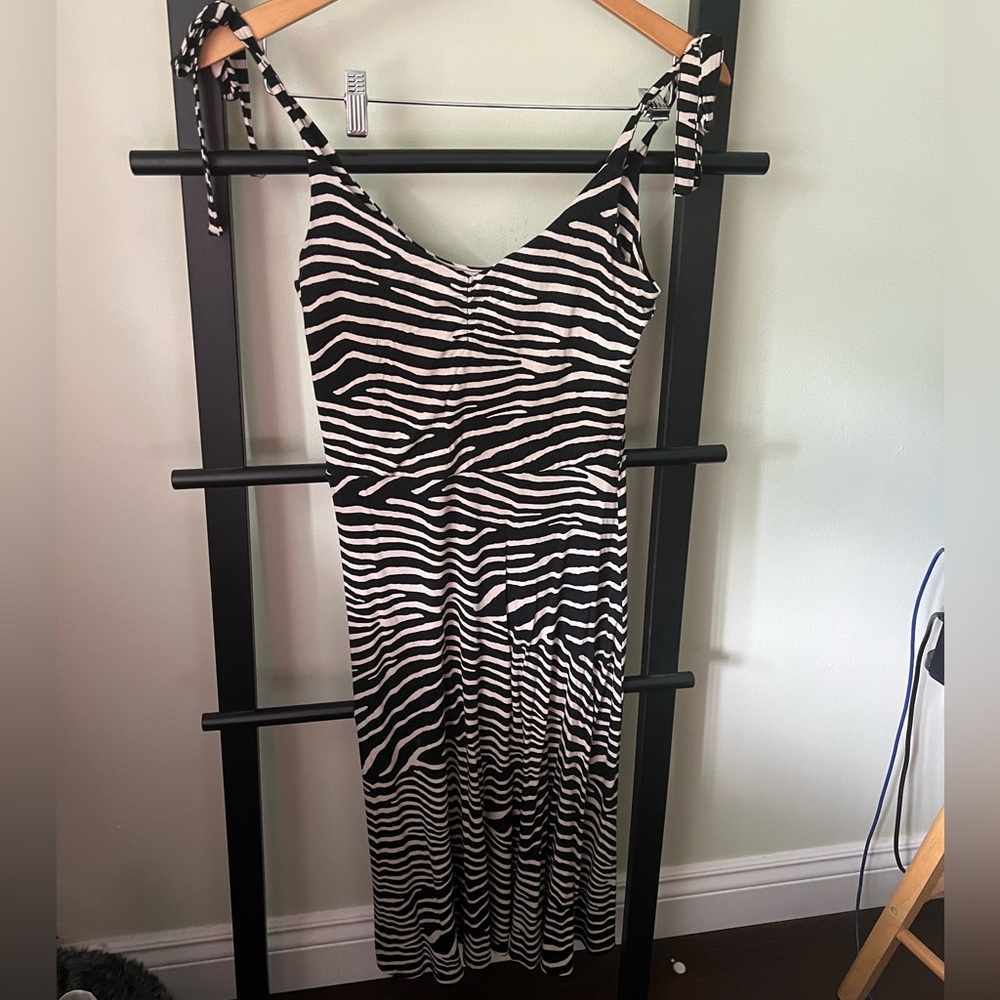 H&M Zebra Striped Midi Dress (S)